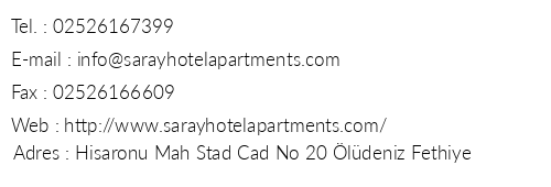 Saray Hotel telefon numaralar, faks, e-mail, posta adresi ve iletiim bilgileri
